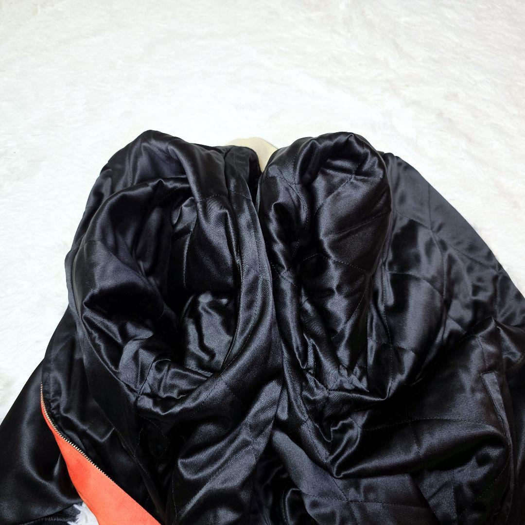 PEAK'D YELLOW スカジャン ブラック×オレンジ 刺繍 バイク 和柄