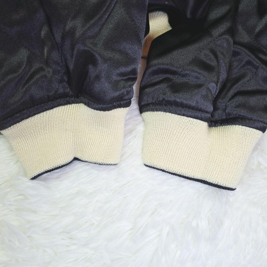 PEAK'D YELLOW スカジャン ブラック×オレンジ 刺繍 バイク 和柄