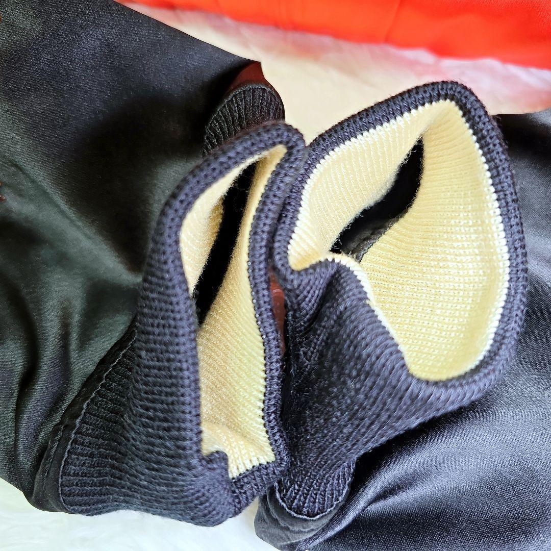 PEAK'D YELLOW スカジャン ブラック×オレンジ 刺繍 バイク 和柄