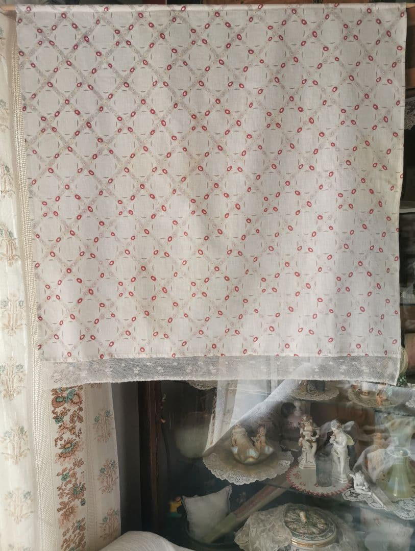 アンティークトレリスローズ花柄フレンチファブリック 花舞レース装飾カーテンパネル