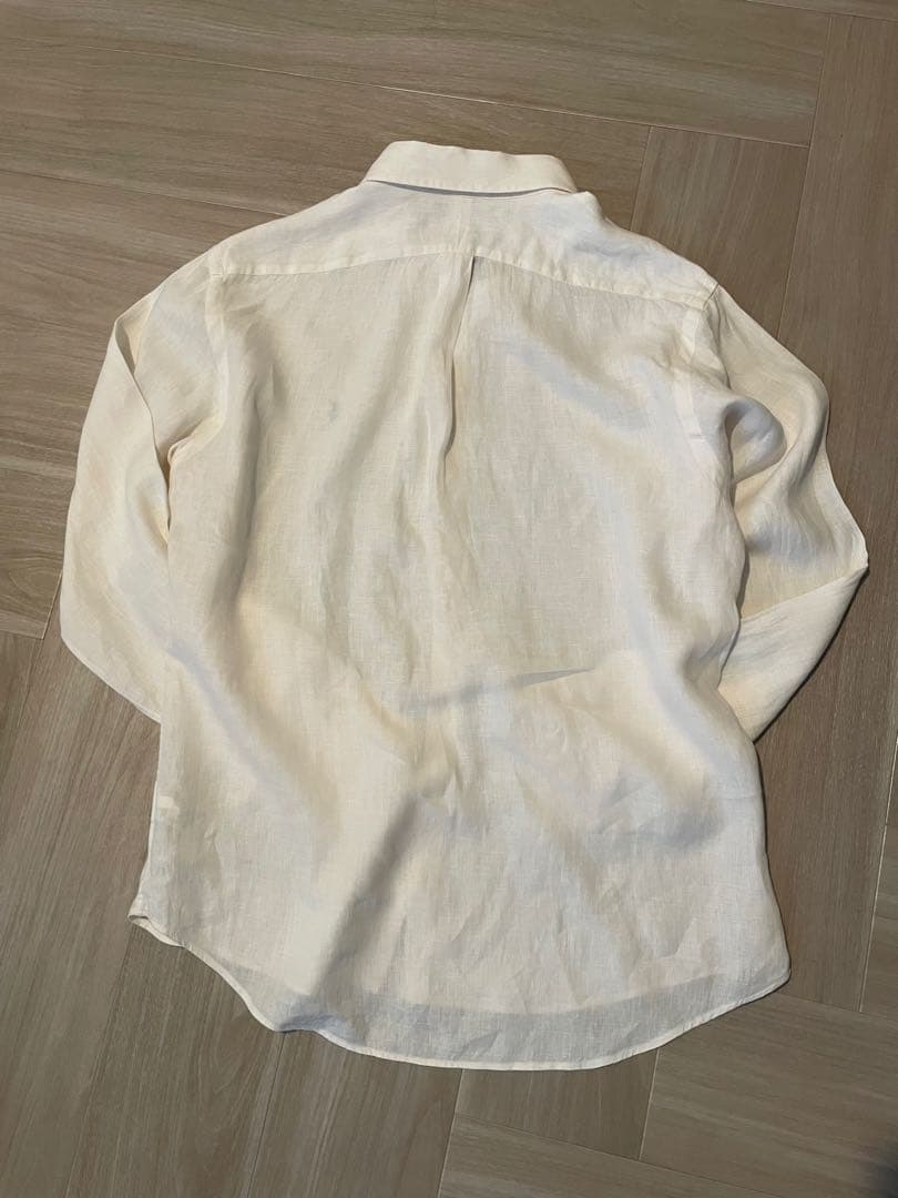 た*ま様 ラルフローレン リネンシャツ 麻シャツ オフホワイト アイボリー L