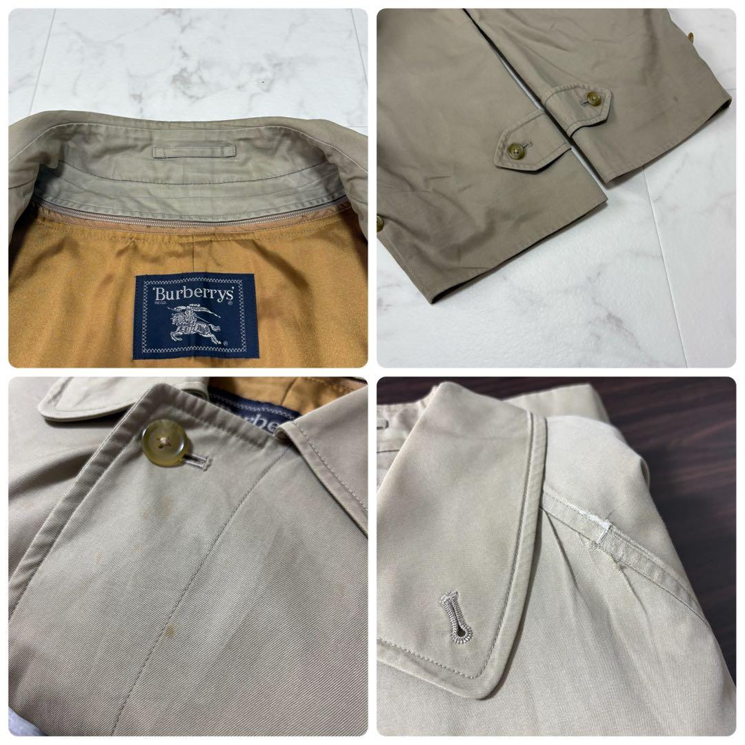 【XL相当】バーバリーズ ステンカラーコート カーキ ノバチェック ライナー付き