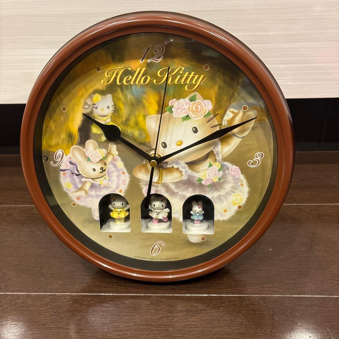 希少　2002年　バレリーナハローキティからくり時計