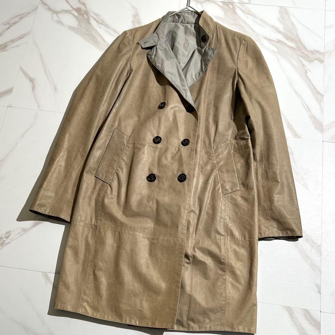 入手困難✨ ブルネロクチネリ リバーシブル ダブル チェスターコート レザー