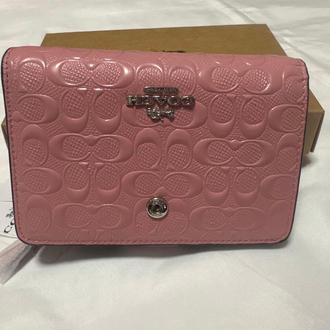 COACH コーチ 2つ折り 財布 ピンク
