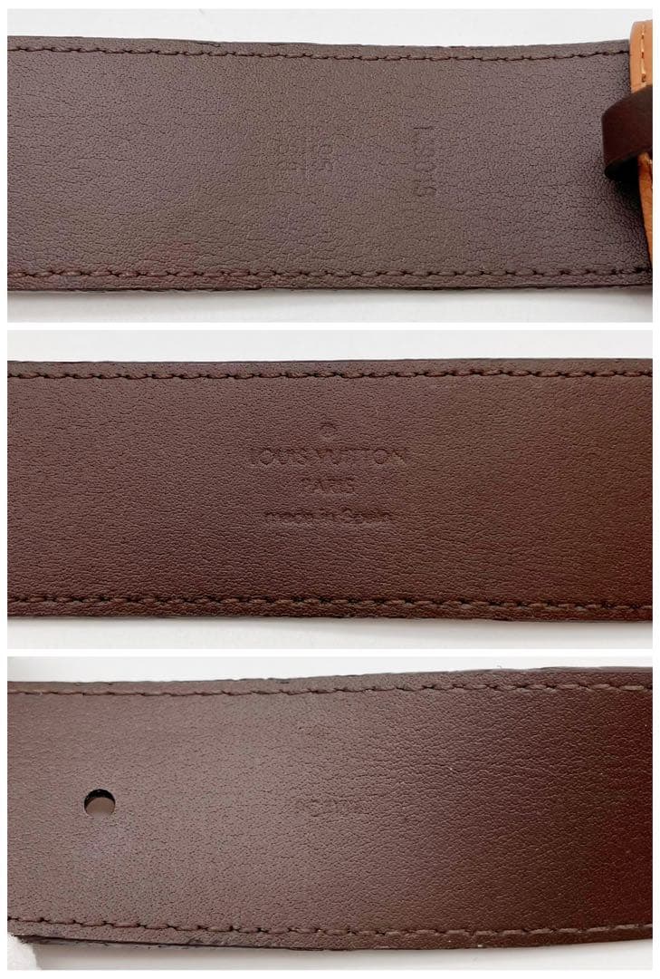 ルイヴィトン　サンチュール ポンヌフ　ベルト シルバー金具 95/38 茶色