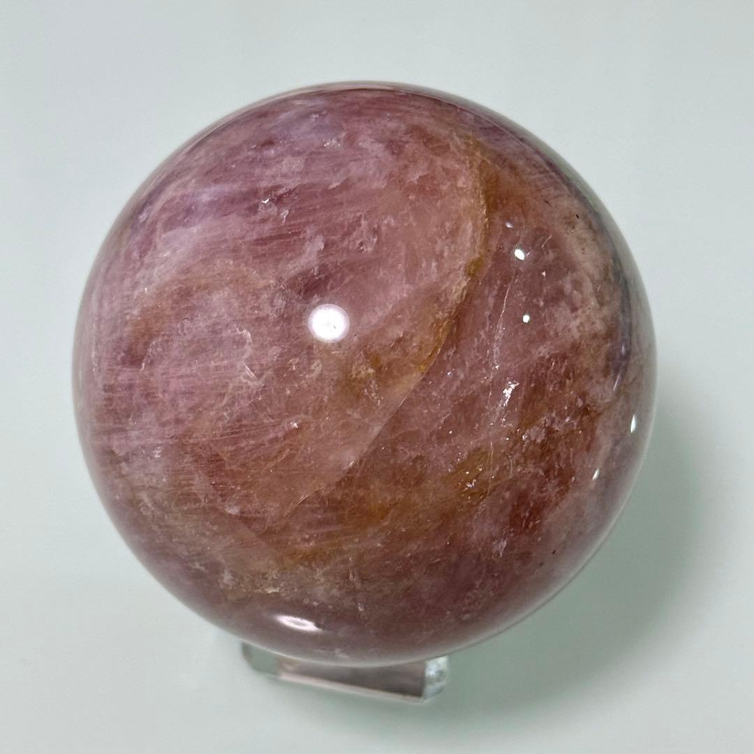 ラベンダーローズクォーツ　ゴールデンヒーラー　スフィア　マダガスカル産　天然石