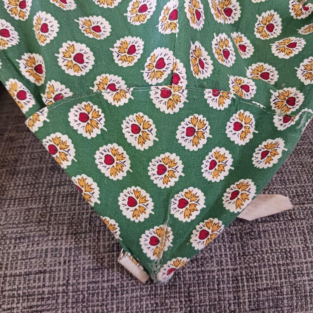 プスプス 東京乳母車 リバティプリント グリーン★フェンス付 ベビーカー 白車輪