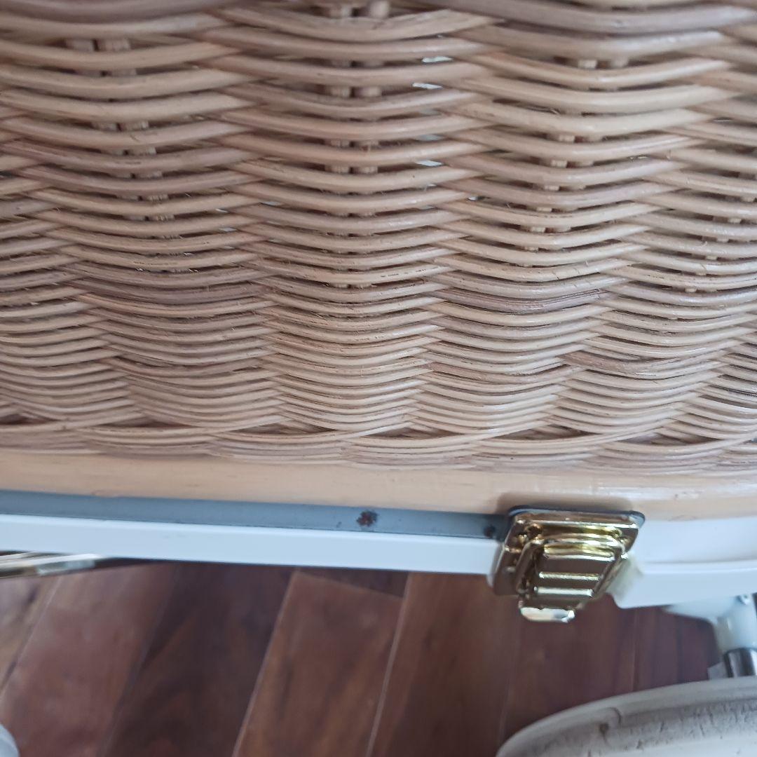 プスプス 東京乳母車 リバティプリント グリーン★フェンス付 ベビーカー 白車輪