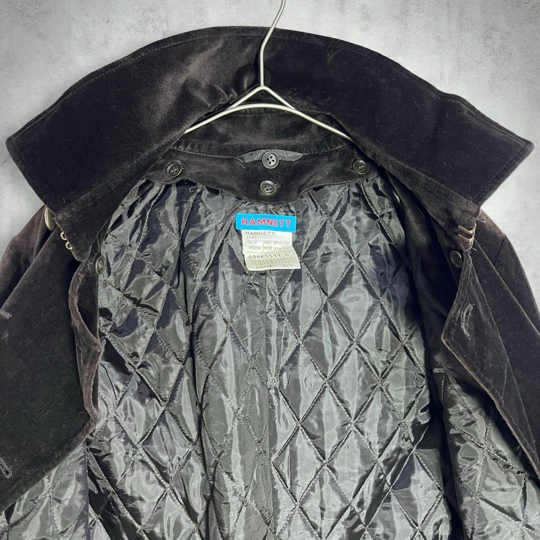 ミヤ♪キャサリンハムネット ベルベット 銀ボタン ダブルブレスト コート