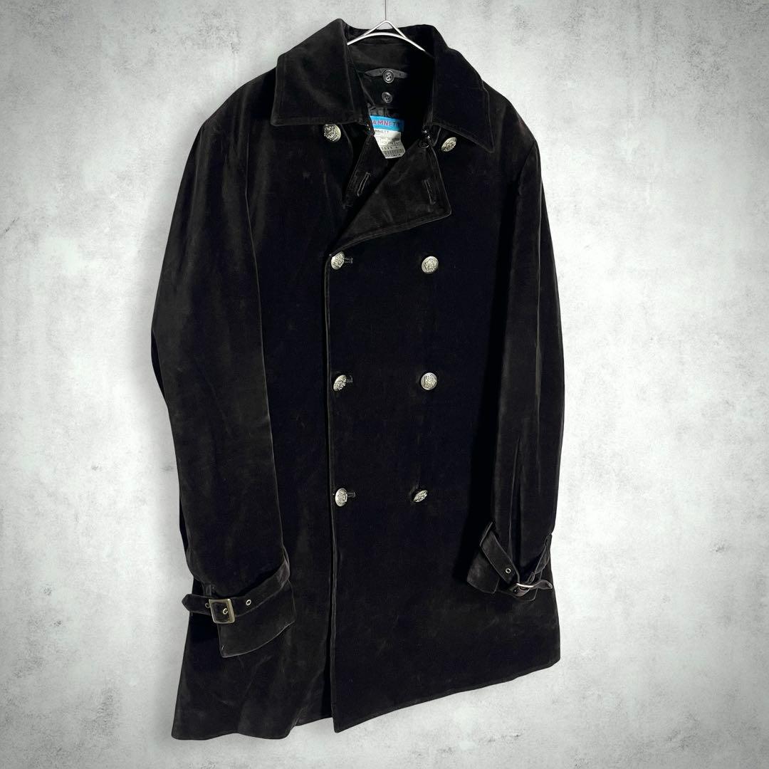 ミヤ♪キャサリンハムネット ベルベット 銀ボタン ダブルブレスト コート