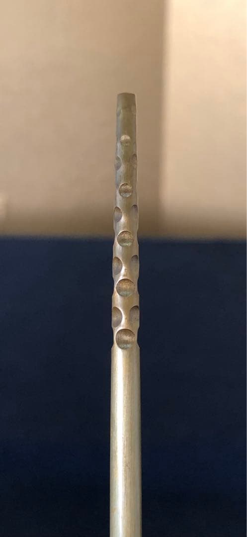 《R》菊頭四方透飾 火箸 金工師 木村清五郎 経歴書 共箱 元箱251216お5