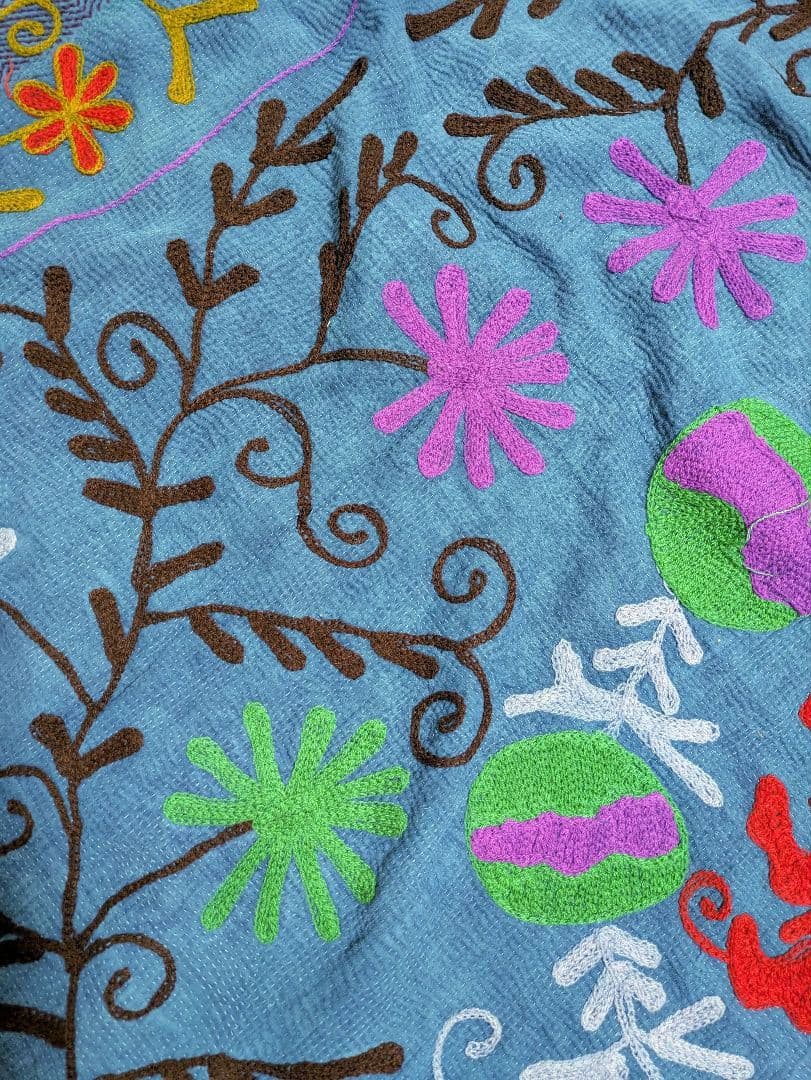 #158 ヴィンテージ / カンタキルト / ソファカバー スザニ刺繍 / 大判