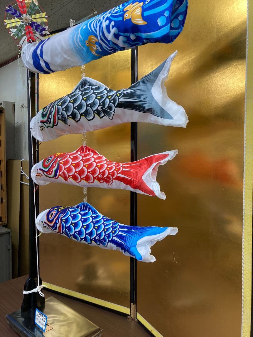 【展示品限り】鯉のぼり（室内用)　プチ座敷鯉物語　羽衣セット　80cm