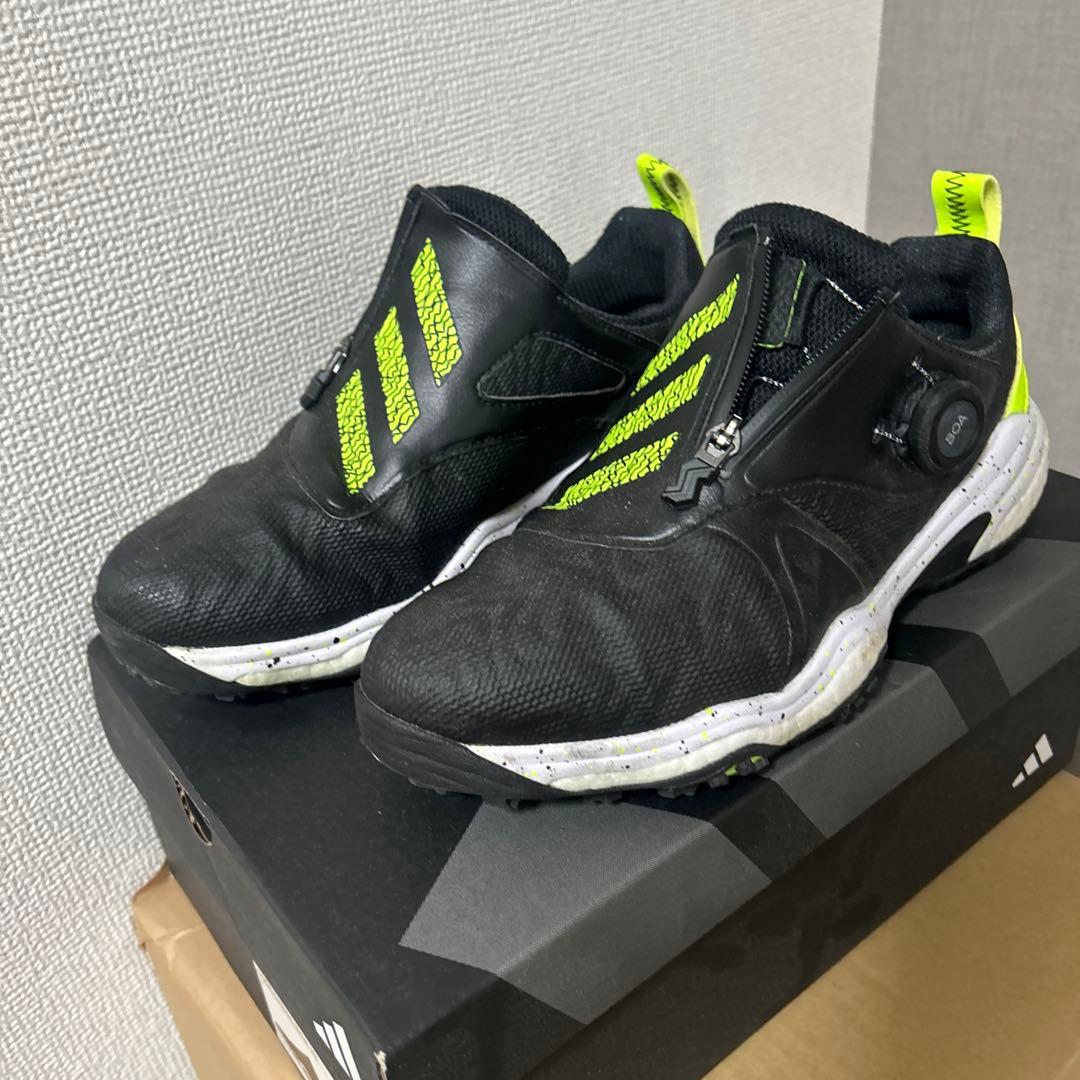 adidas BOAシステム ゴルフシューズ ブラック/イエロー