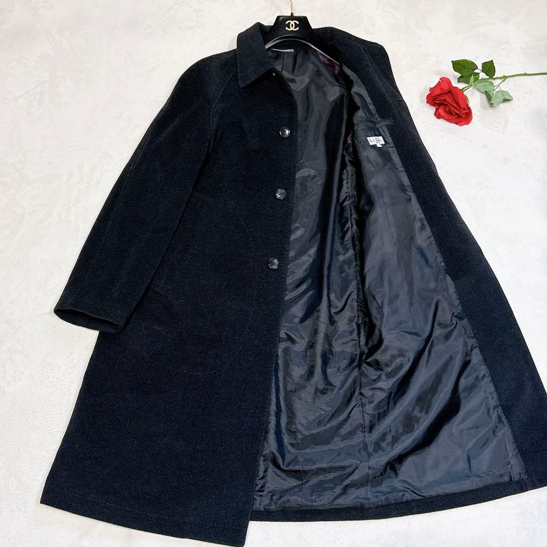 新品同様✨　ポールスミス　ステンカラーコート　アンゴラ　ウール　ロング　ブラック