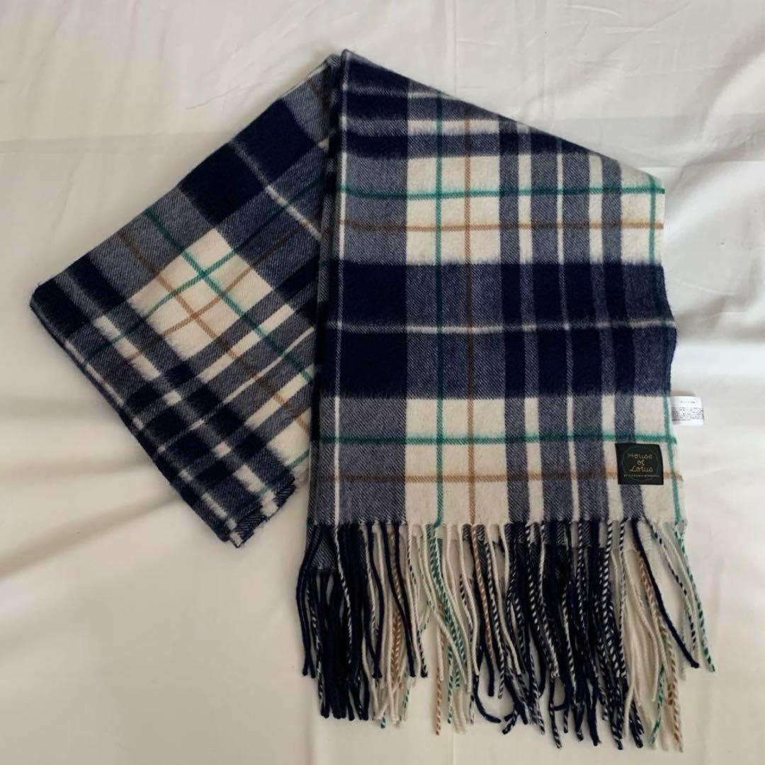 ハウスオブロータスHOUSE OF LOTUSチェックカシミヤストール桐島かれん