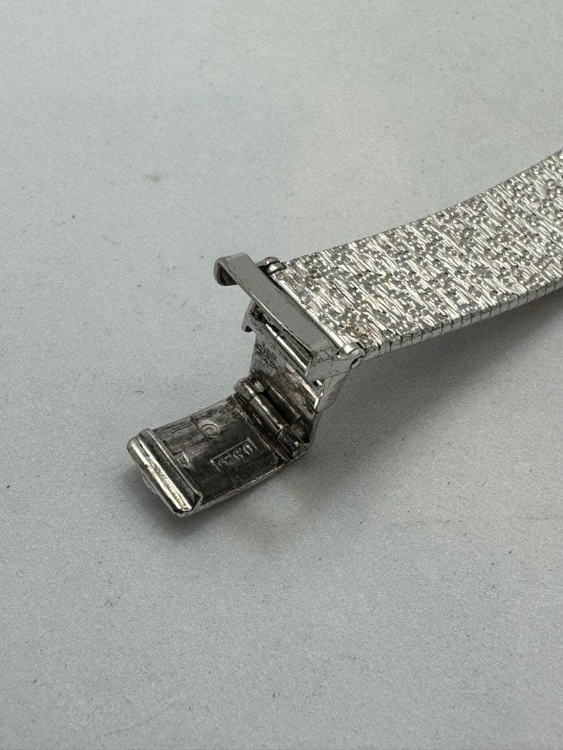 ⭐️スイス、サーチナシルバー一体ブレス　0.925刻印手巻き⭐️オーバーホール済み⭐️