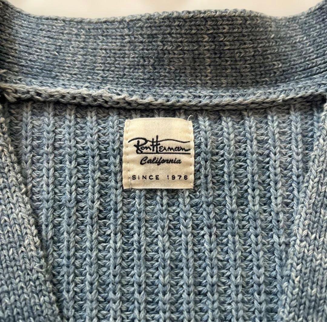 ロンハーマン コットン　カーディガン　ブルー　Ｍ