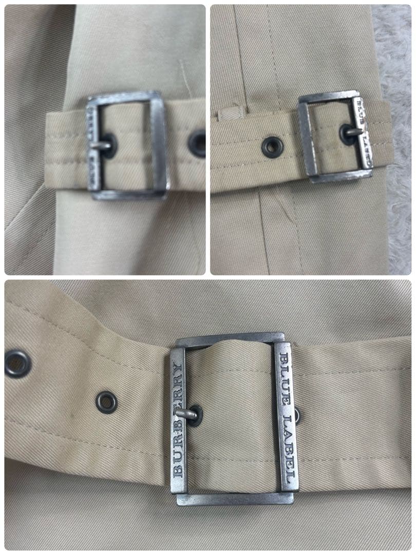 バーバリーブルーレーベル ベージュ ダブルブレスト トレンチコート