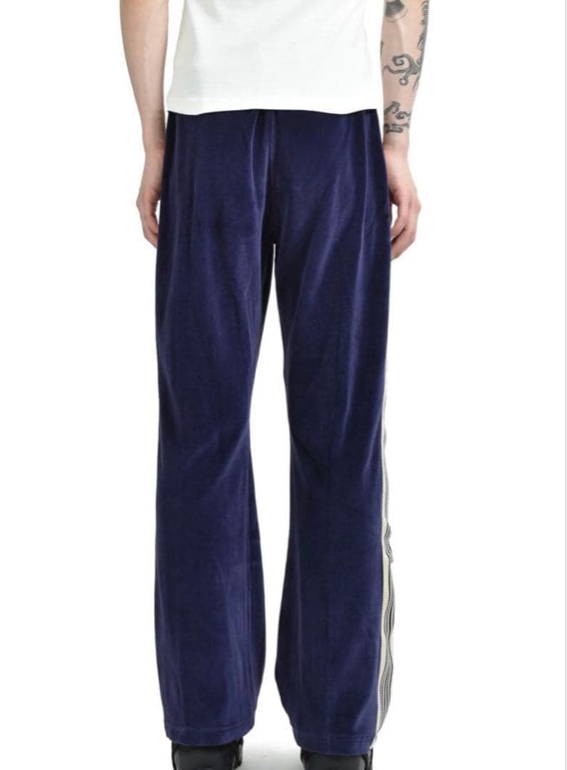 【美品】needles ニードルス トラックパンツ ベロア　ネイビー　紺色　青