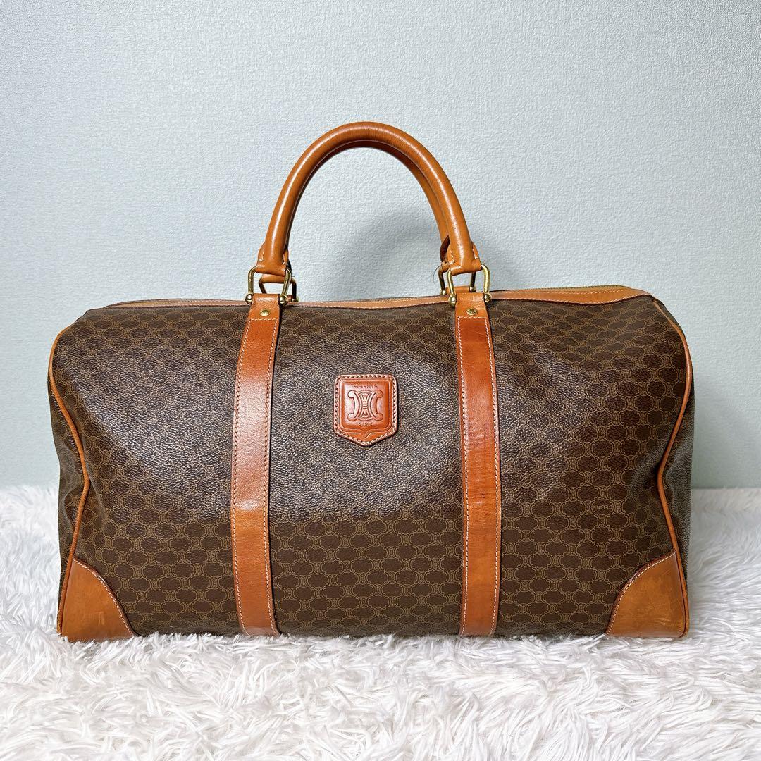 セリーヌ ボストンバック 大容量 マカダム柄 トリオンフ 旅行 出張