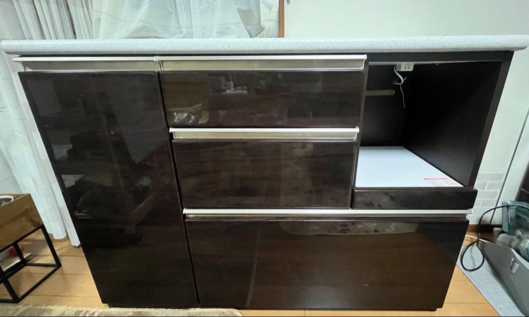 ニトリ　キッチンカウンター　アルミナ2 120CT DBR