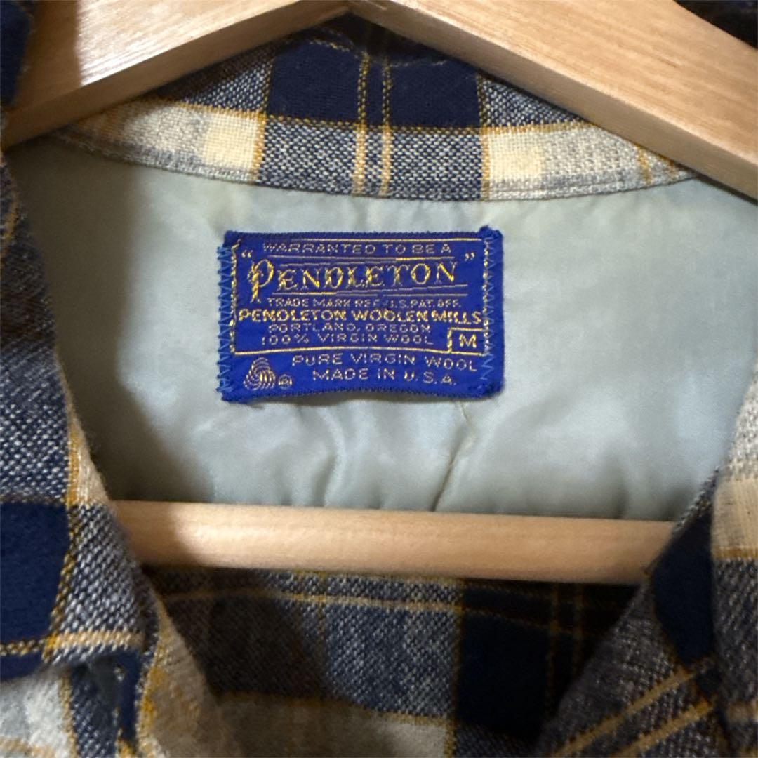 Pendleton 青白黄 ボードシャツ Mサイズ ヴィンテージ