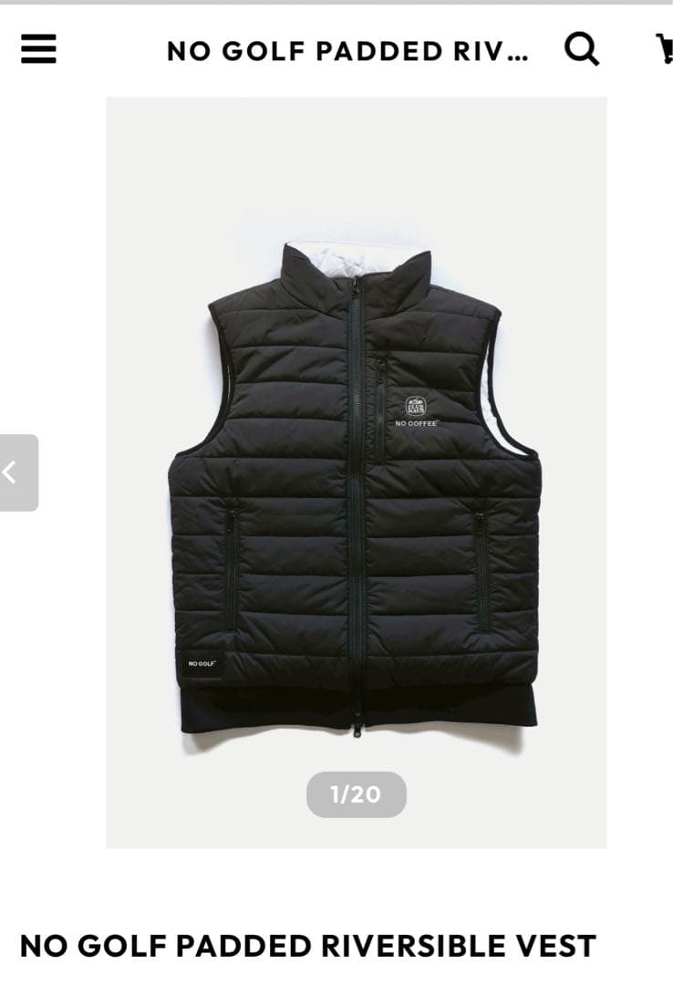 NO COFFEE *CLUBHAUS \"NO GOLF\"リバーシブルベストXL