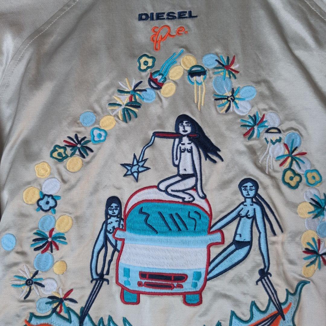 未使用 DIESEL スカジャン 蛇刺繍 シルバー