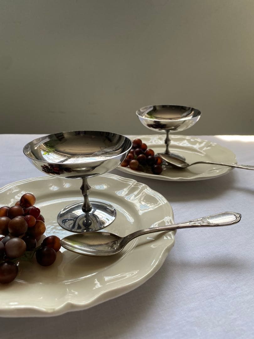 フランスビンテージ アイスクリームカップ3客セット プリンカップ