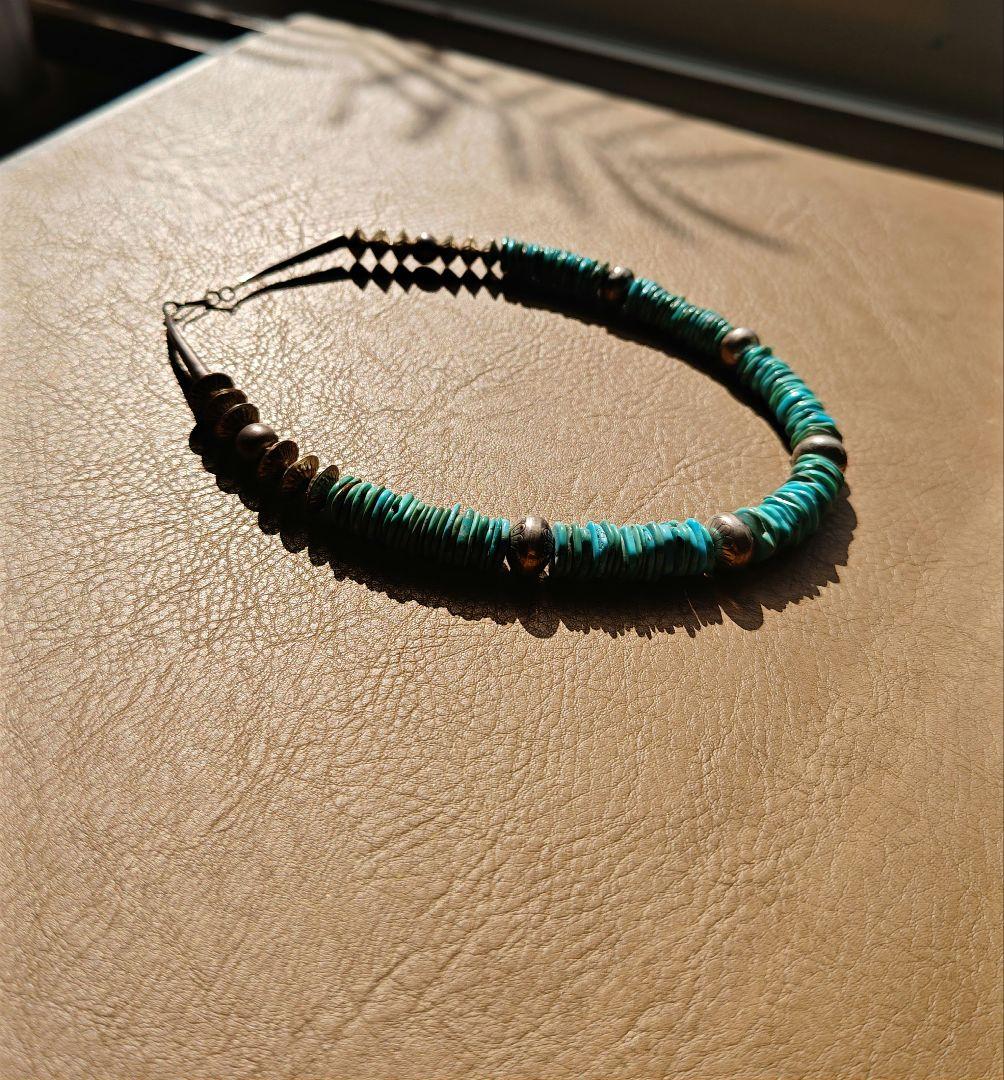 インディアンジュエリー◎ターコイズネックレス◎ナバホパール◎sterling