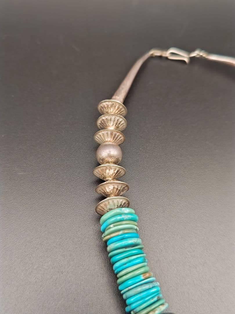 インディアンジュエリー◎ターコイズネックレス◎ナバホパール◎sterling