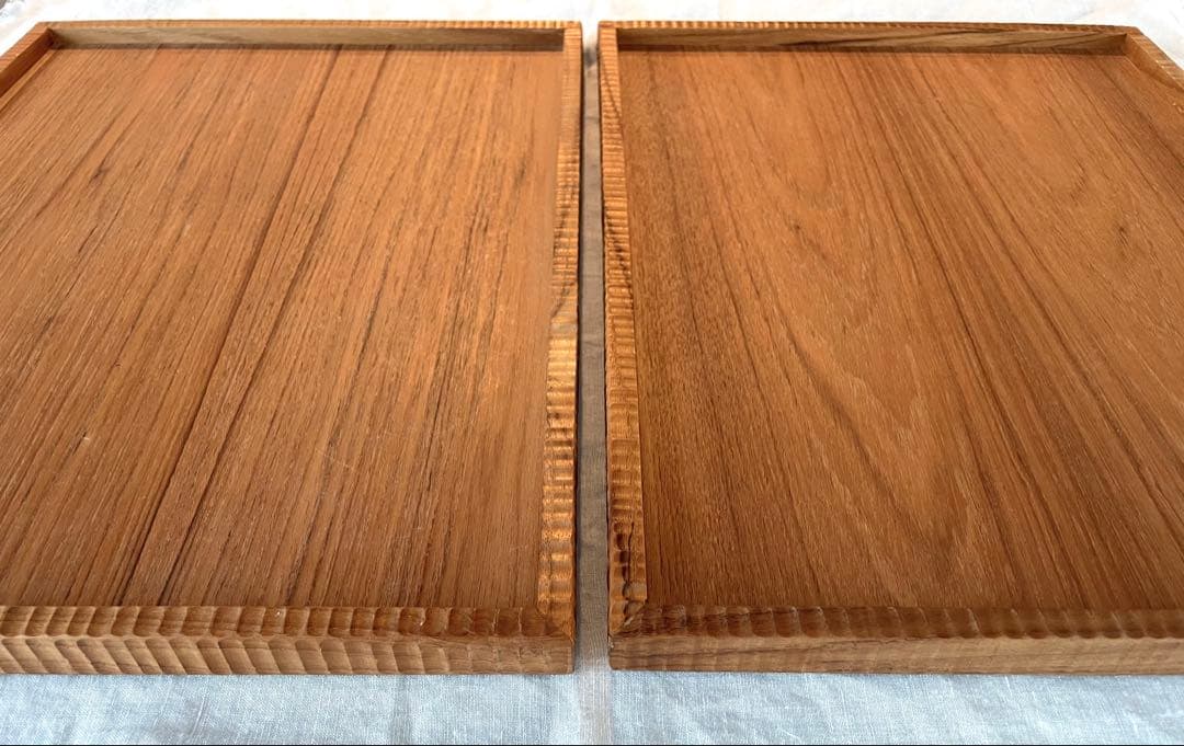 美品 未使用☆ ２枚セット スタックトレー 32×42cm 木製トレー おぼん