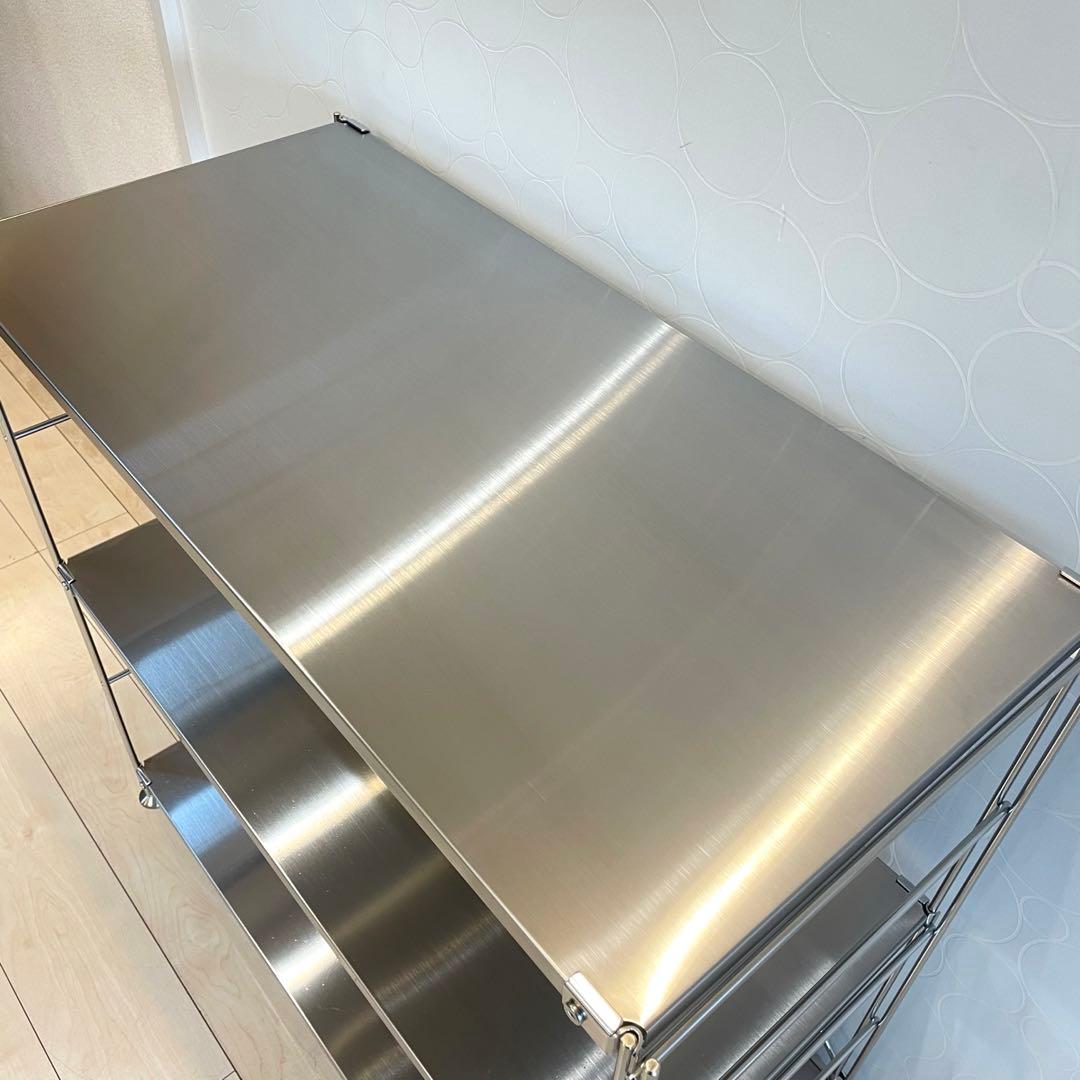 【美品】無印良品 ステンレスユニットシェルフ ワイド 小 ステンレス棚