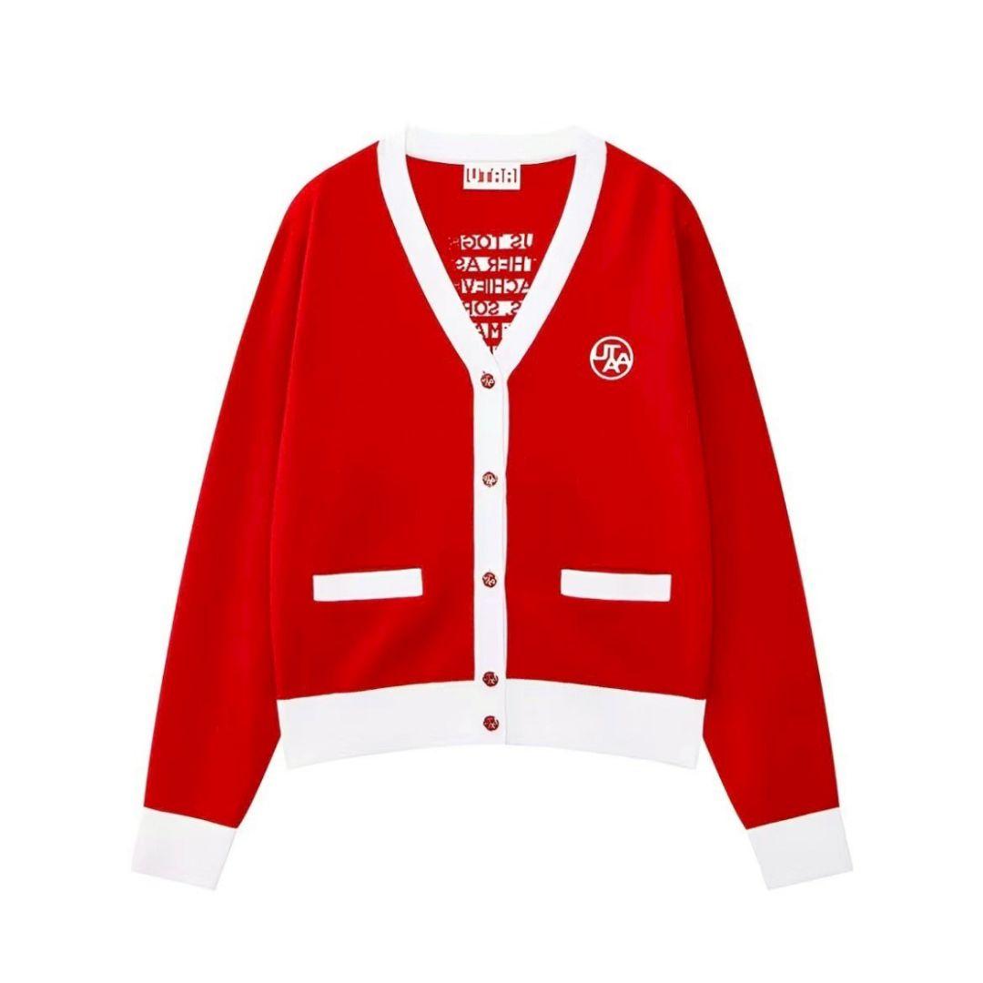 新品　UTAA　ユタ　ゴルフ　カーディガン　レッド　M　レディース