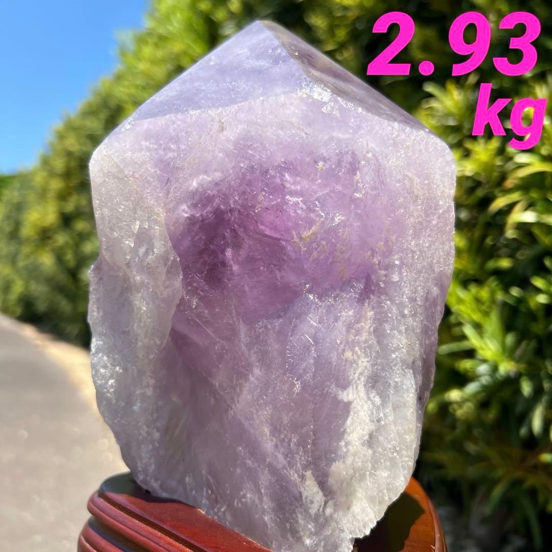 ✳️逸品✨最強浄化、最高安眠効果✨レインボー アメジスト 六角柱 天然石 ランプ