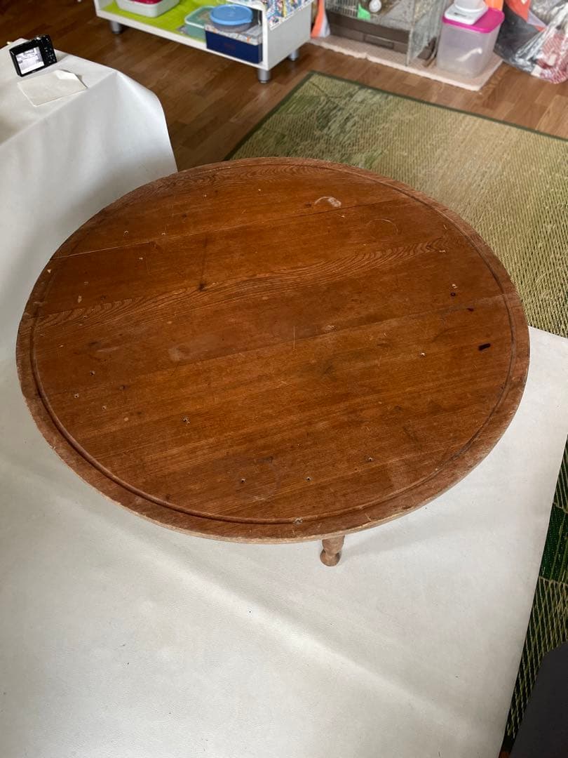 昭和の食卓 天然木 ちゃぶ台 丸テーブル 円卓 和を演出 直径 89.5㎝