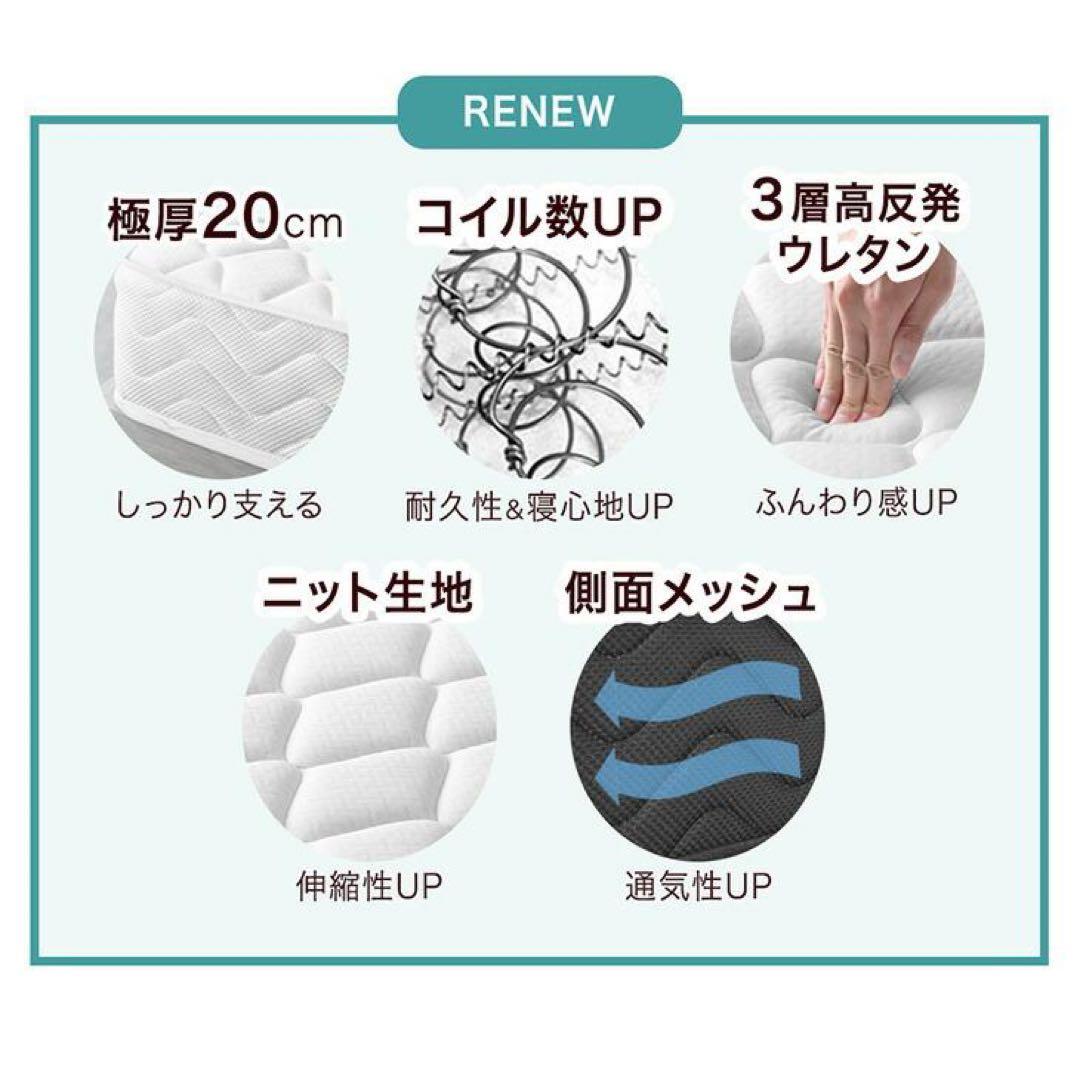 マットレス シングル ボンネルコイルマットレス 2枚セット厚み20cm 高密度