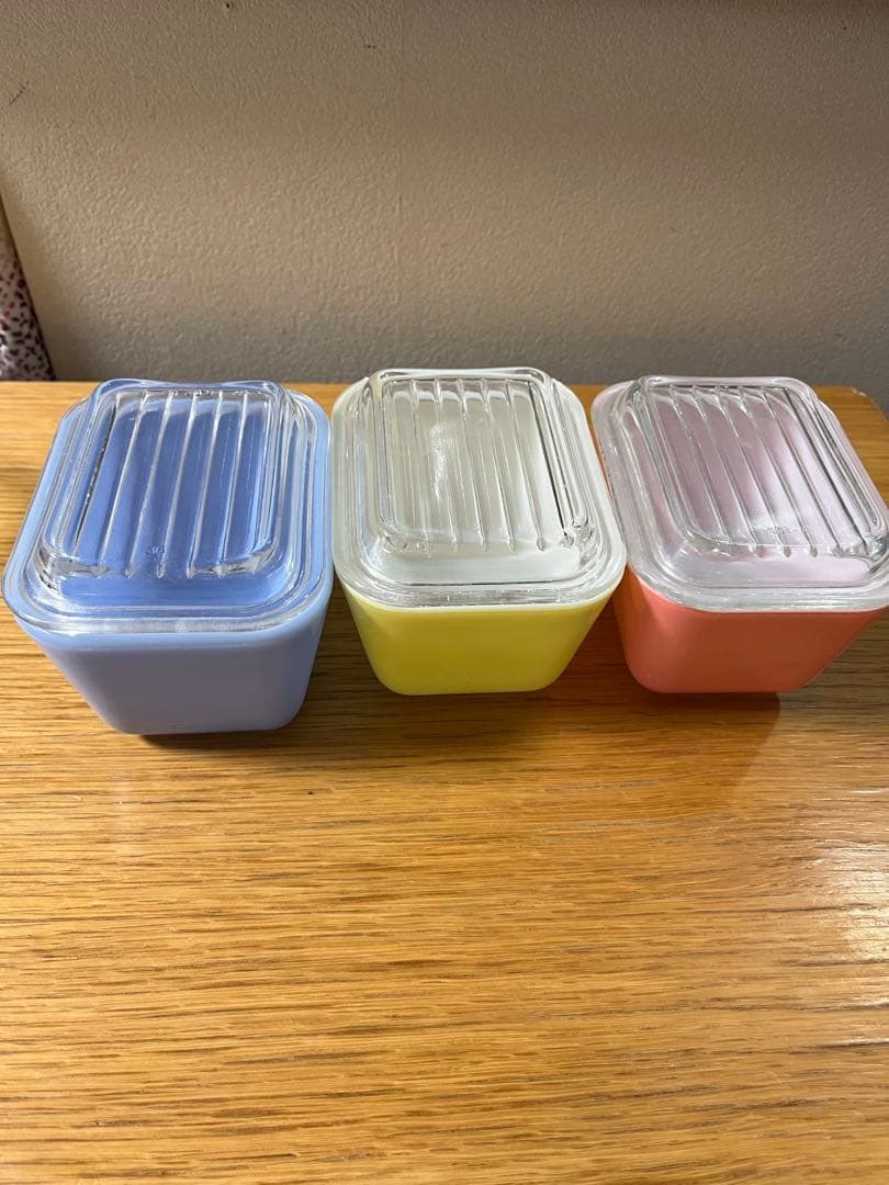 カラフル保存容器3セット　オールド　パイレックス