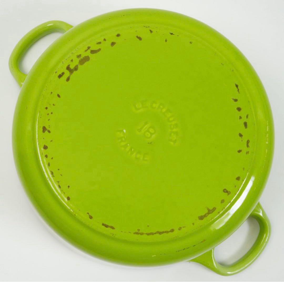 【美品】LE CREUSET　ココット ロンド フルーツグリーン　18cm