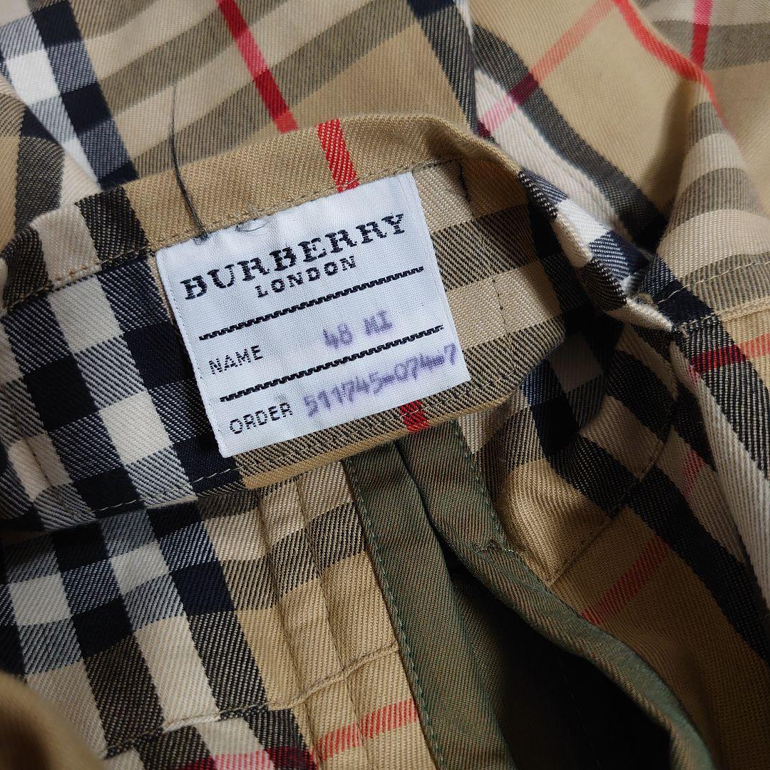 美品◆英国製 BURBERRY ステンカラーコート 玉虫色 48 ライナー付き