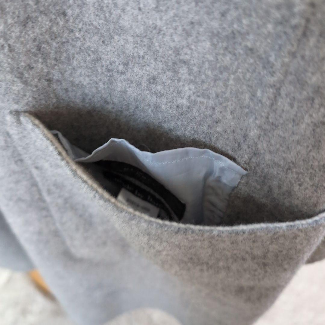 新品タグ付きDoCLASSE カシミヤ混ウールリバーフードコート13号グレー