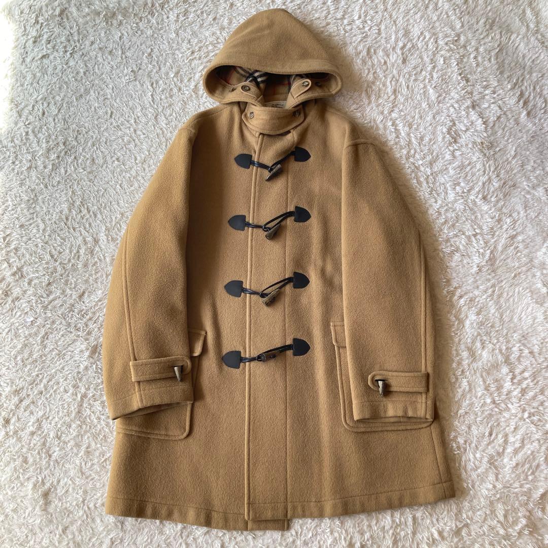 美品✨バーバリー　ウール100 %ゆったりダッフルコート ノバチェック キャメル