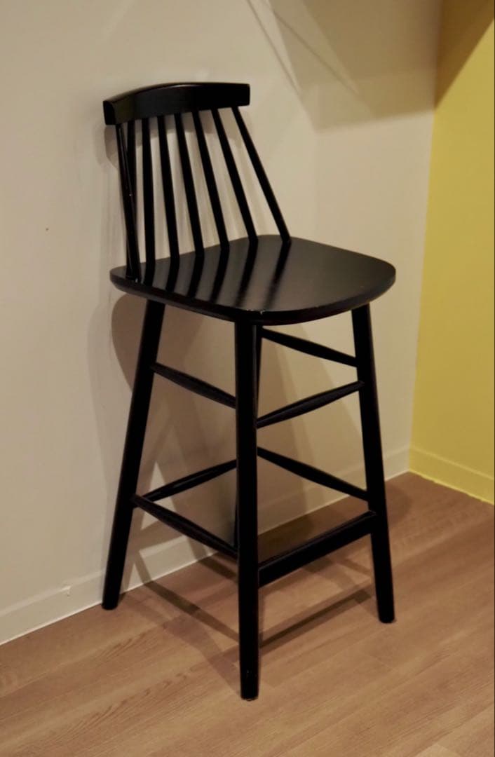 北欧家具　木製 ウィンザーチェア　バースツール ブラック