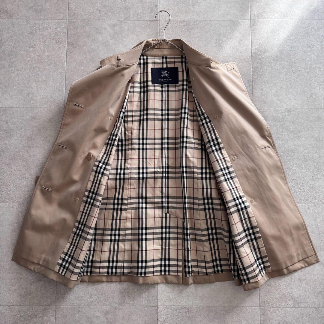 バーバリーロンドン　トレンチコート　ノバチェック　ダブル　ベージュ　11