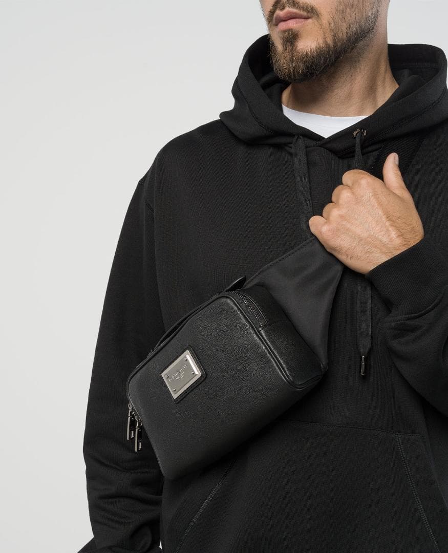 新品 DOLCE&GABBANA ウエストポーチ グレインドカーフスキンナイロン