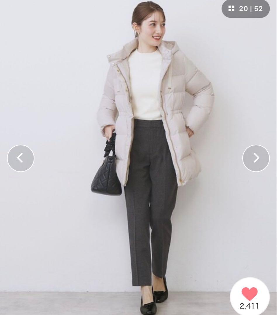 index インデックス　KAWADAダウンドロストミドルコートL アイボリー