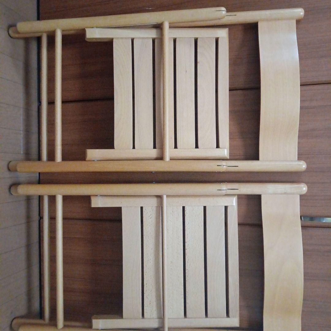 無印良品　折りたたみ椅子MUJI 2脚セット　木製チェア　廃盤　ダイニング　ブナ