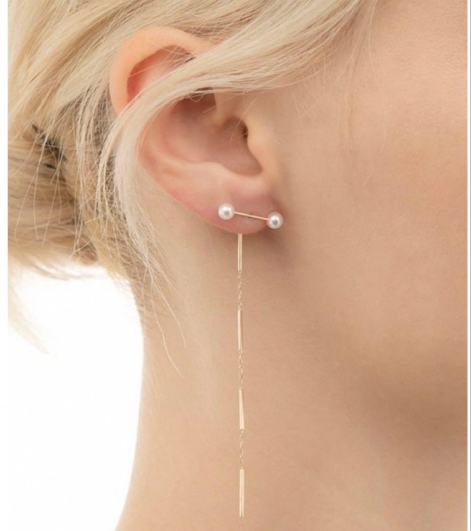 美品　ヒロタカ Toggle W Pearl Chain k10　ペアセット